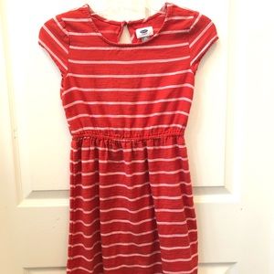 Red and white striped dress -size 10-12